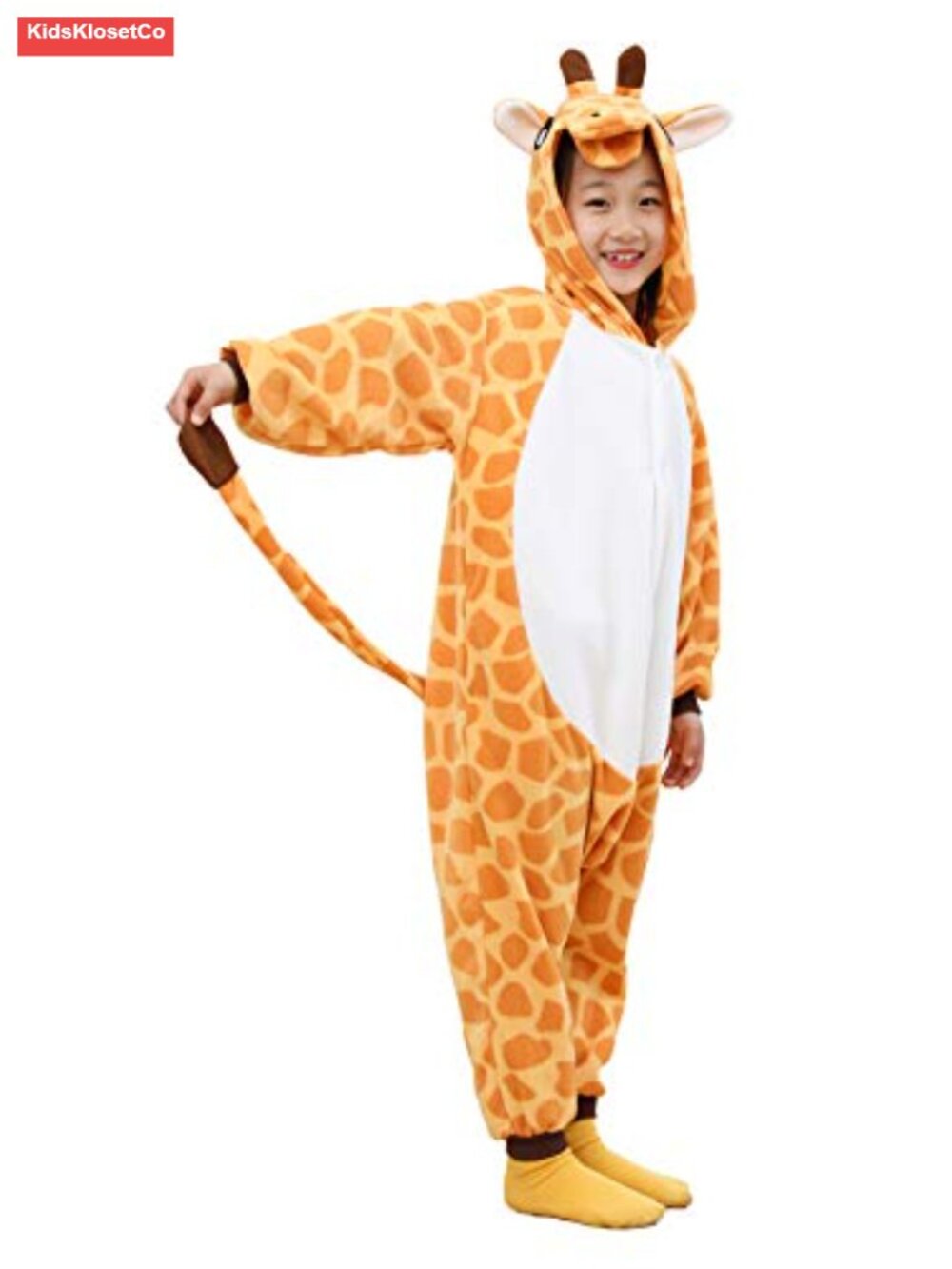 Kids Giraffe Onesie Animal One Piece Pajamas Flannel Cosplay Costume